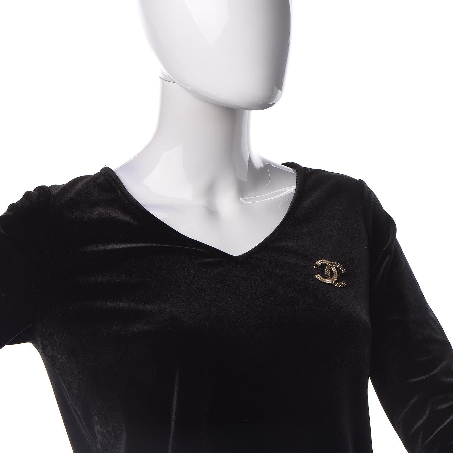 Chanel Baguette Crystal Quilted CC Brooch Gold 2 of 4