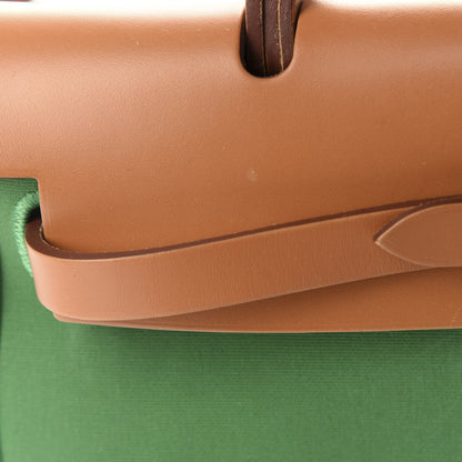 Hermes Vache Hunter Toile Herbag Zip 31 PM Cactus Natural 10 of 12