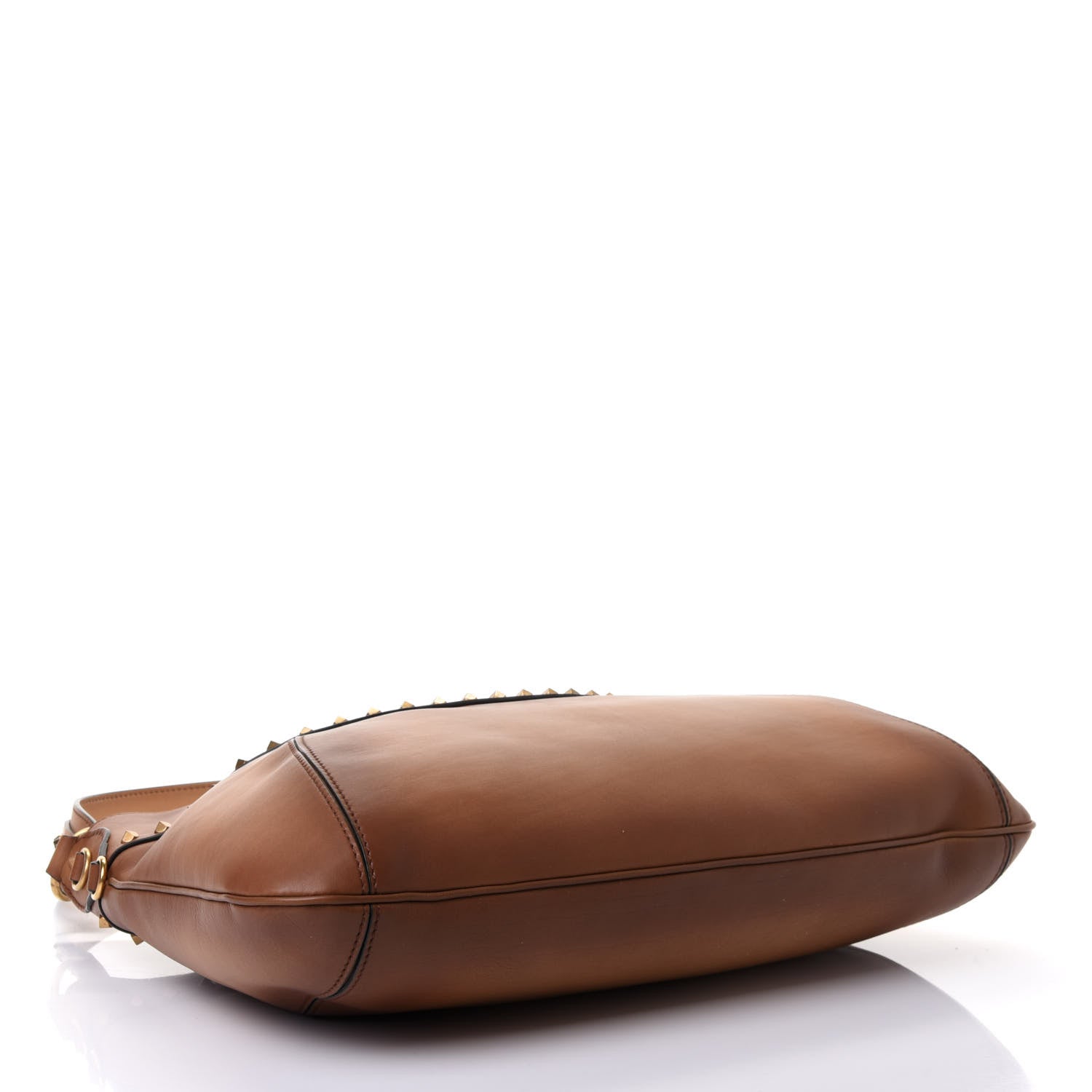Valentino Garavani Buffed Calfskin Medium Twinkle Studs Hobo Camel 3 of 4