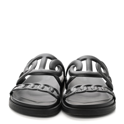 Hermes Nappa Extra Sandals 37 Black 2 of 10