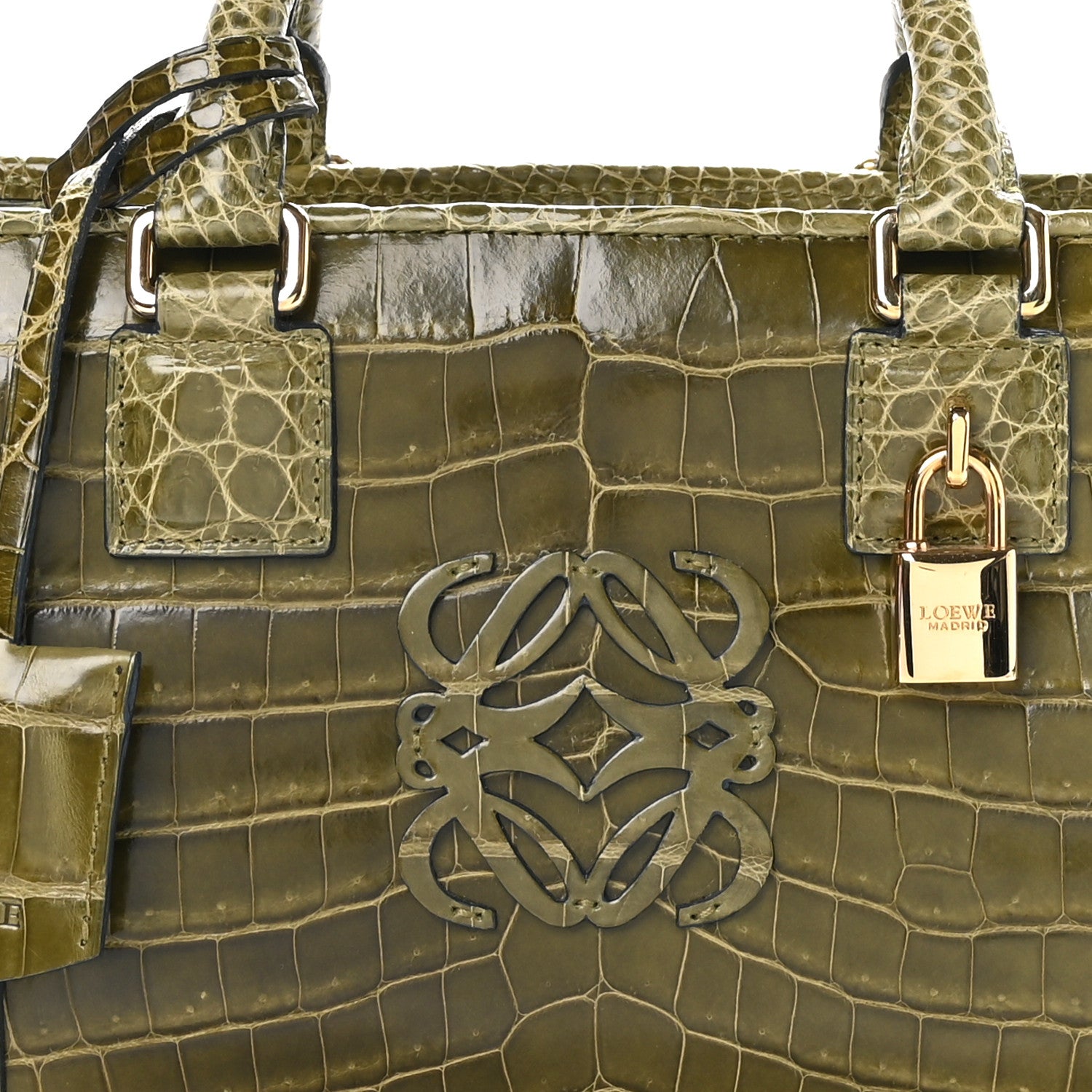 Loewe Crocodile Amazona 28 Khaki Green 7 of 9