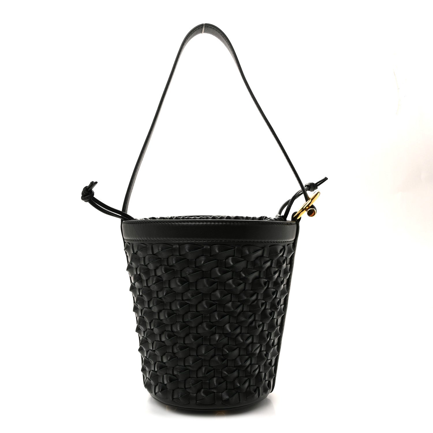 Bottega Veneta Nappa Intrecciato Small JJ Bucket Bag Black 1828878