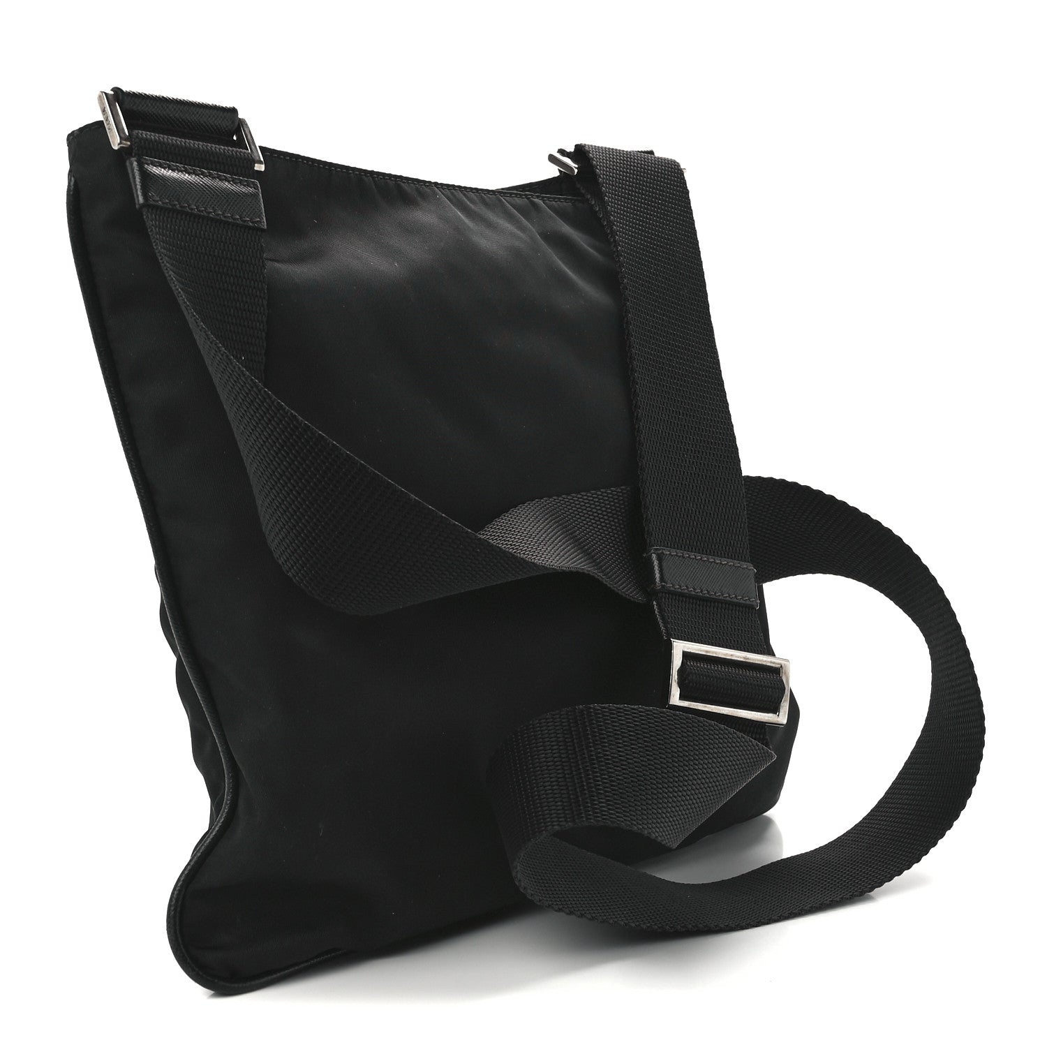 Prada Tessuto Nylon Flat Messenger Bag Black 3 of 12