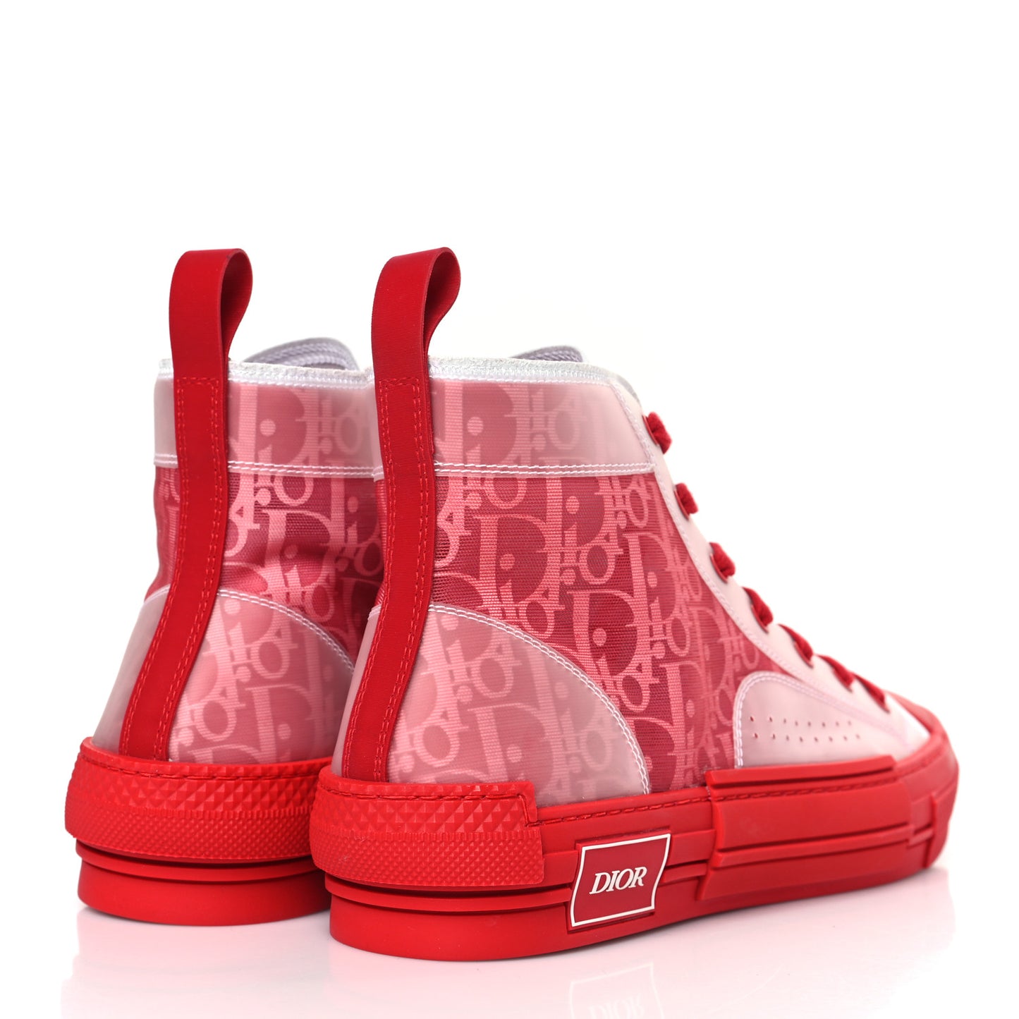 Technical Canvas Oblique Mens B23 High Top Sneakers 43 Red