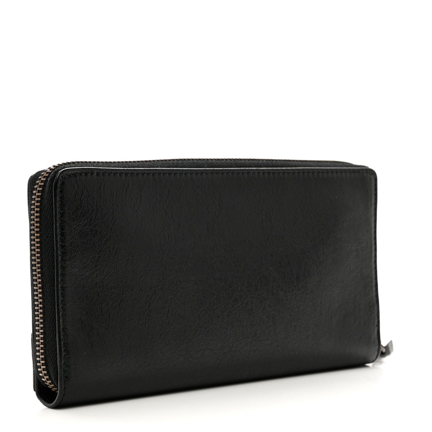 Balenciaga Agneau Classic Hardware Continental Zip Around Wallet Black 3 of 9