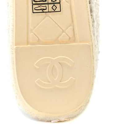 Chanel Tweed Calfskin CC Espadrilles 39 White 38 White 10 of 14
