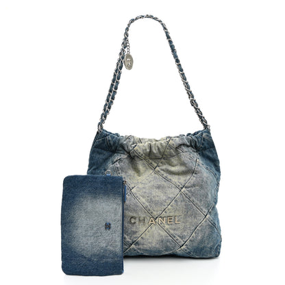 Chanel Denim Quilted Small Chanel 22 Blue 3 of 11