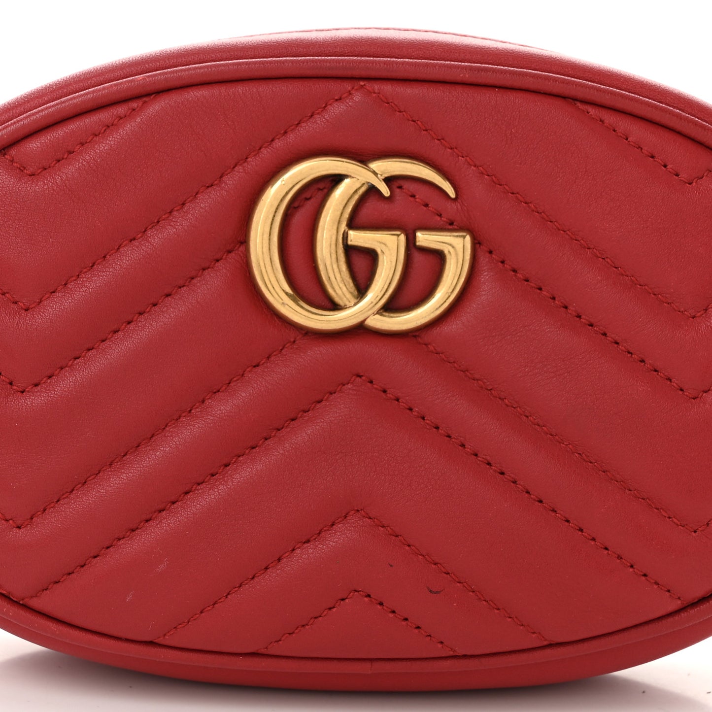 Calfskin Matelasse GG Marmont Belt Bag 85 34 Hibiscus Red