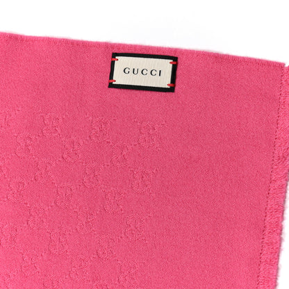 Gucci Cashmere GG Monogram Gem Lux Scarf Fuxia 3 of 4