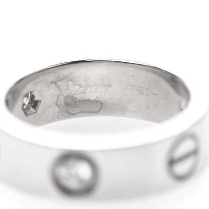 Cartier 18K White Gold 3 Diamond 5.5mm LOVE Ring 49 4.75 4 of 5