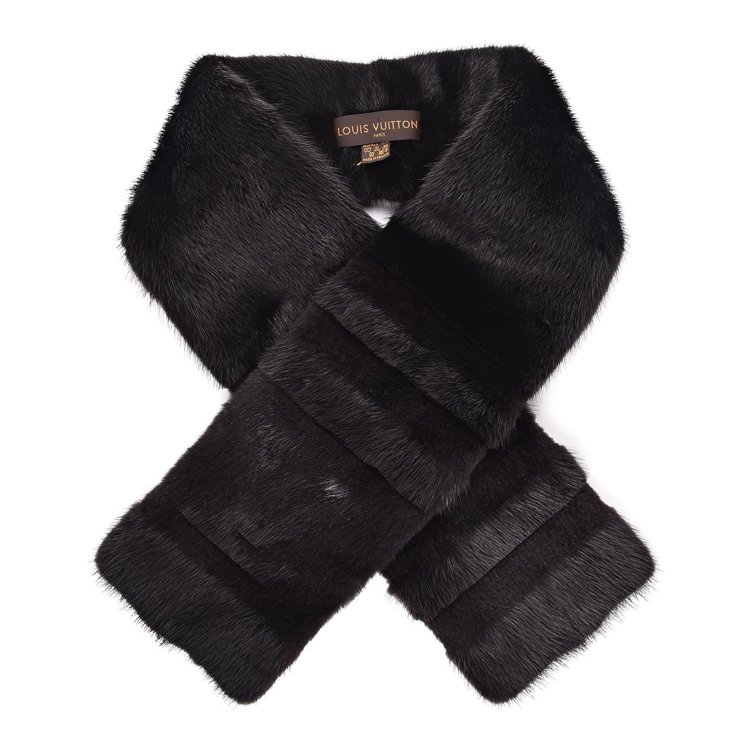 Louis Vuitton Mink Fur LV Scarf Black 1 of 5