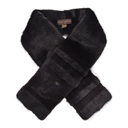 Louis Vuitton Mink Fur LV Scarf Black 1 of 5
