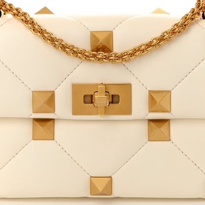 Valentino Garavani Nappa Medium Roman Stud Shoulder Bag Ivory 7 of 9
