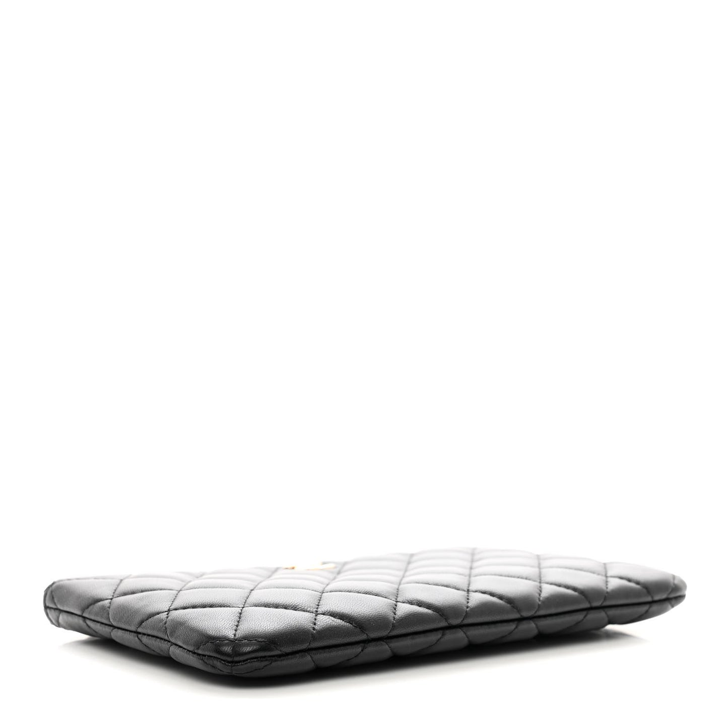 Lambskin Quilted Cosmetic Case Black