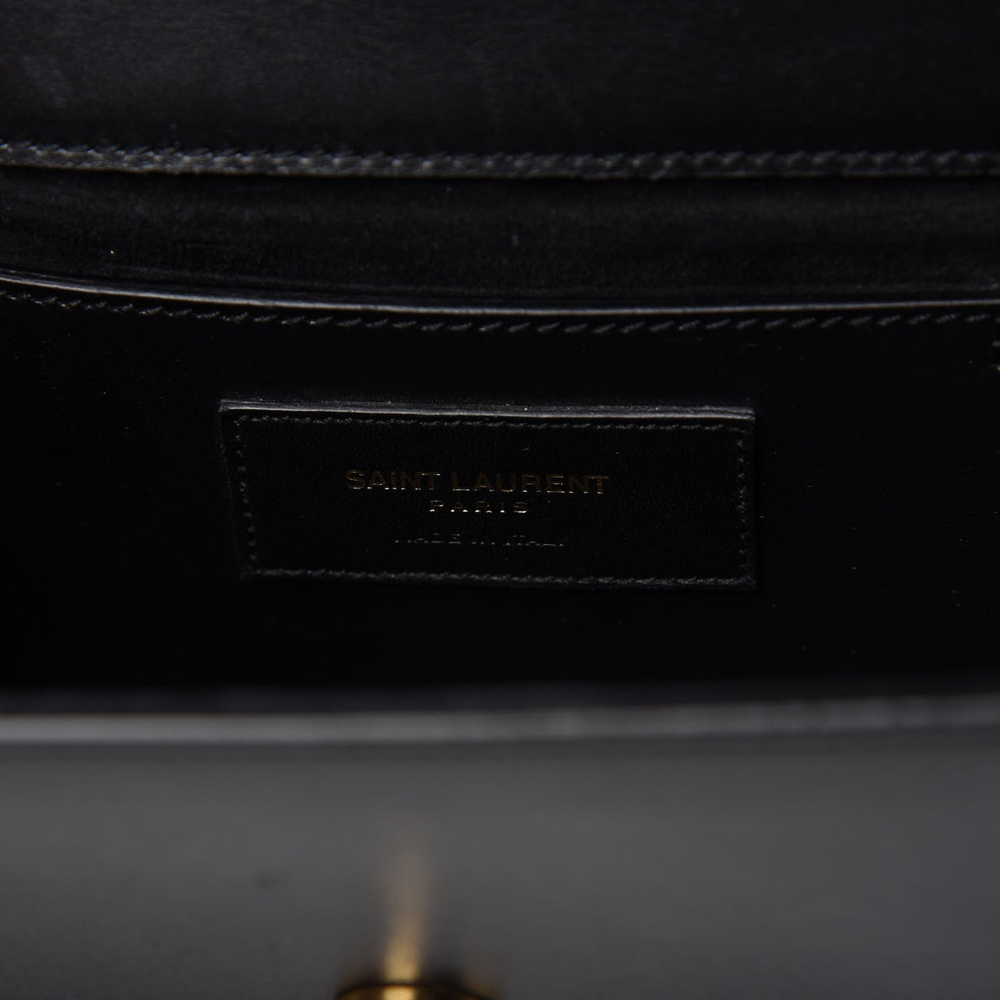 Calfskin Small Classic Monogram Kate Tassel Satchel Black