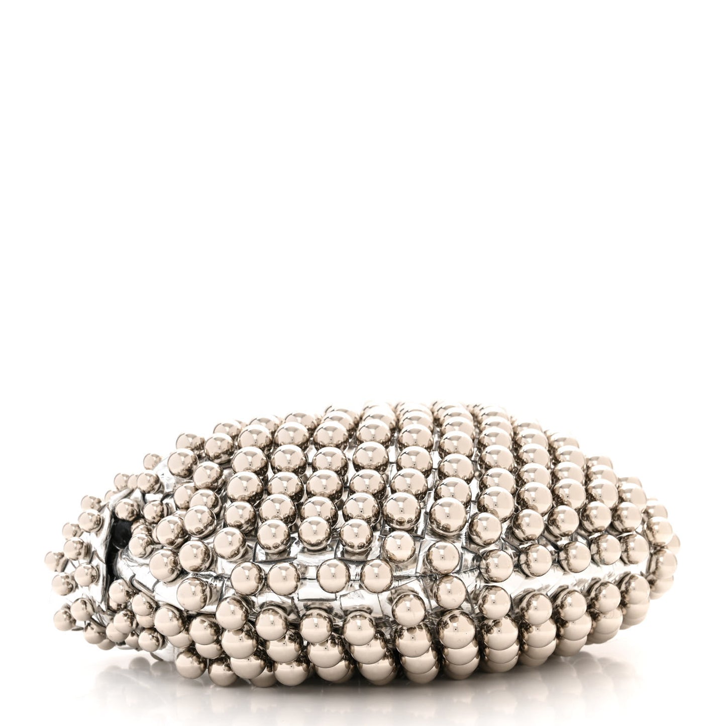 Metallic Nappa Studded Intrecciato Mini Jodie Silver