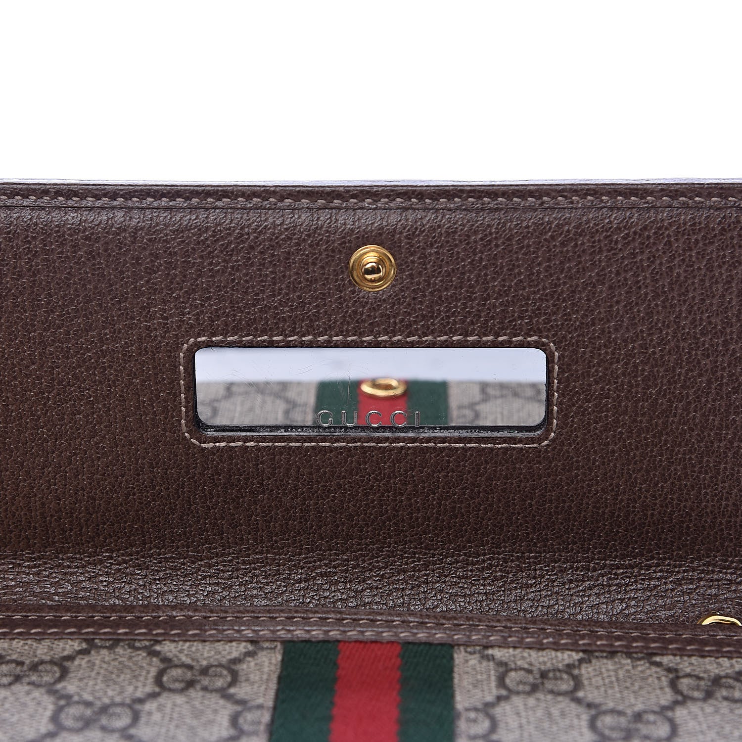 Gucci GG Supreme Monogram Web Ophidia Wallet On Chain Brown 10 of 11