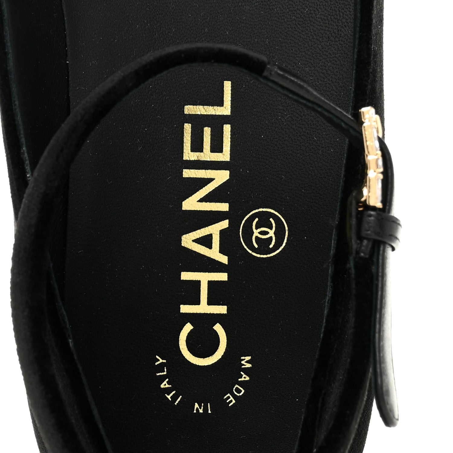 Chanel Velvet Strass CC Bow Mary Jane Flats 36 Black 7 of 10
