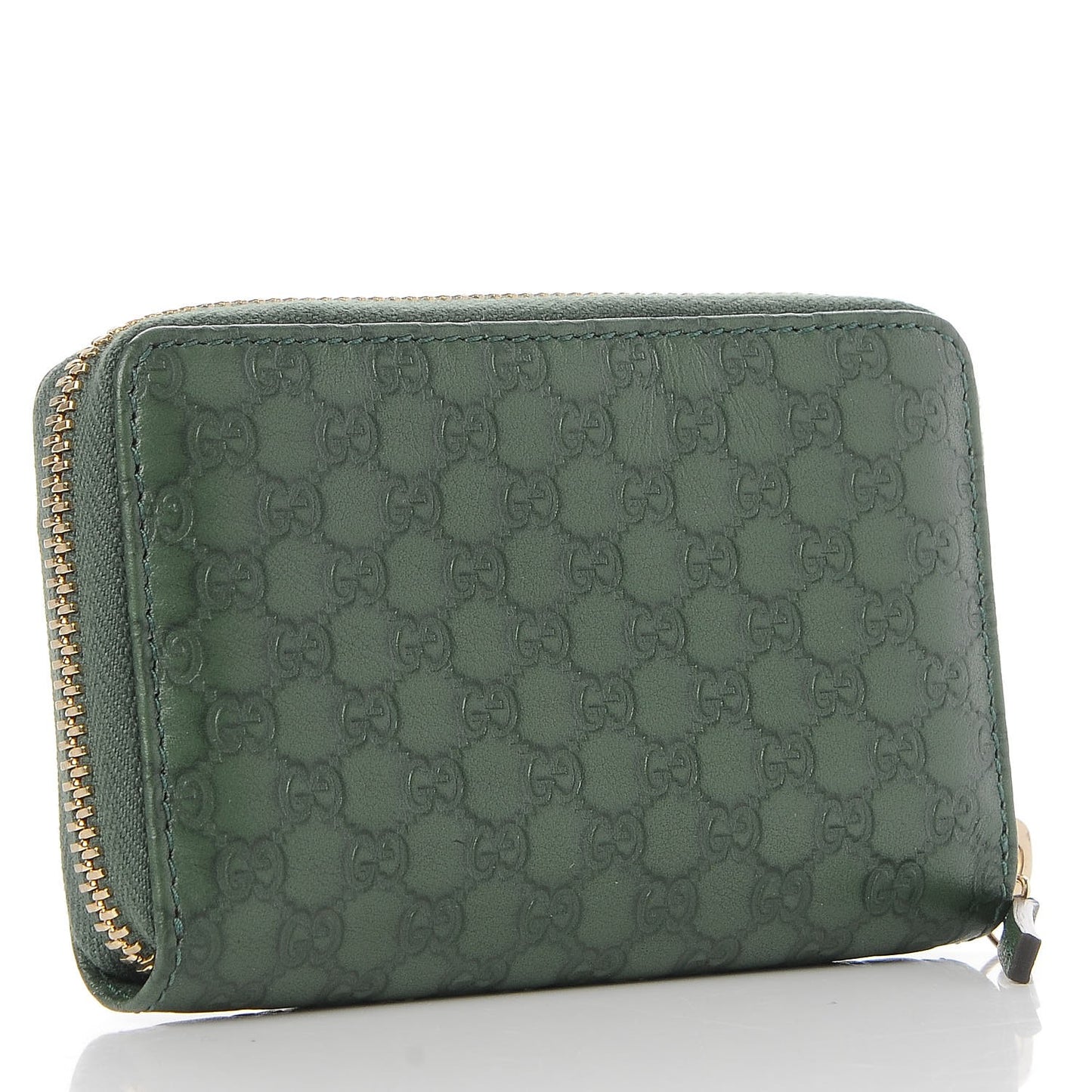 Soft Microguccissima Zip Around Card Case Marsh