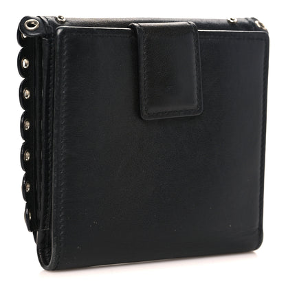 Christian Dior Calfskin Studded Peace Compact Wallet Black 3 of 8
