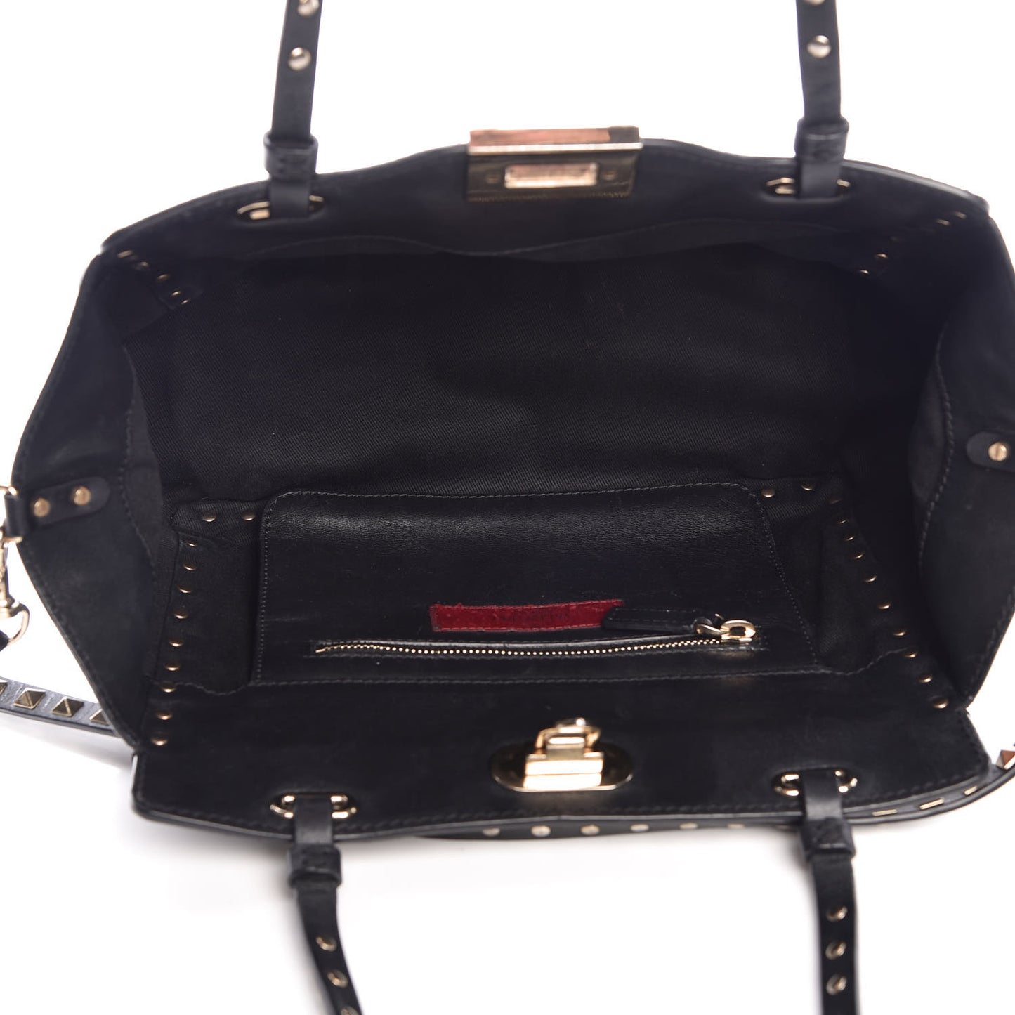 Vitello Small Rockstud Tote Black