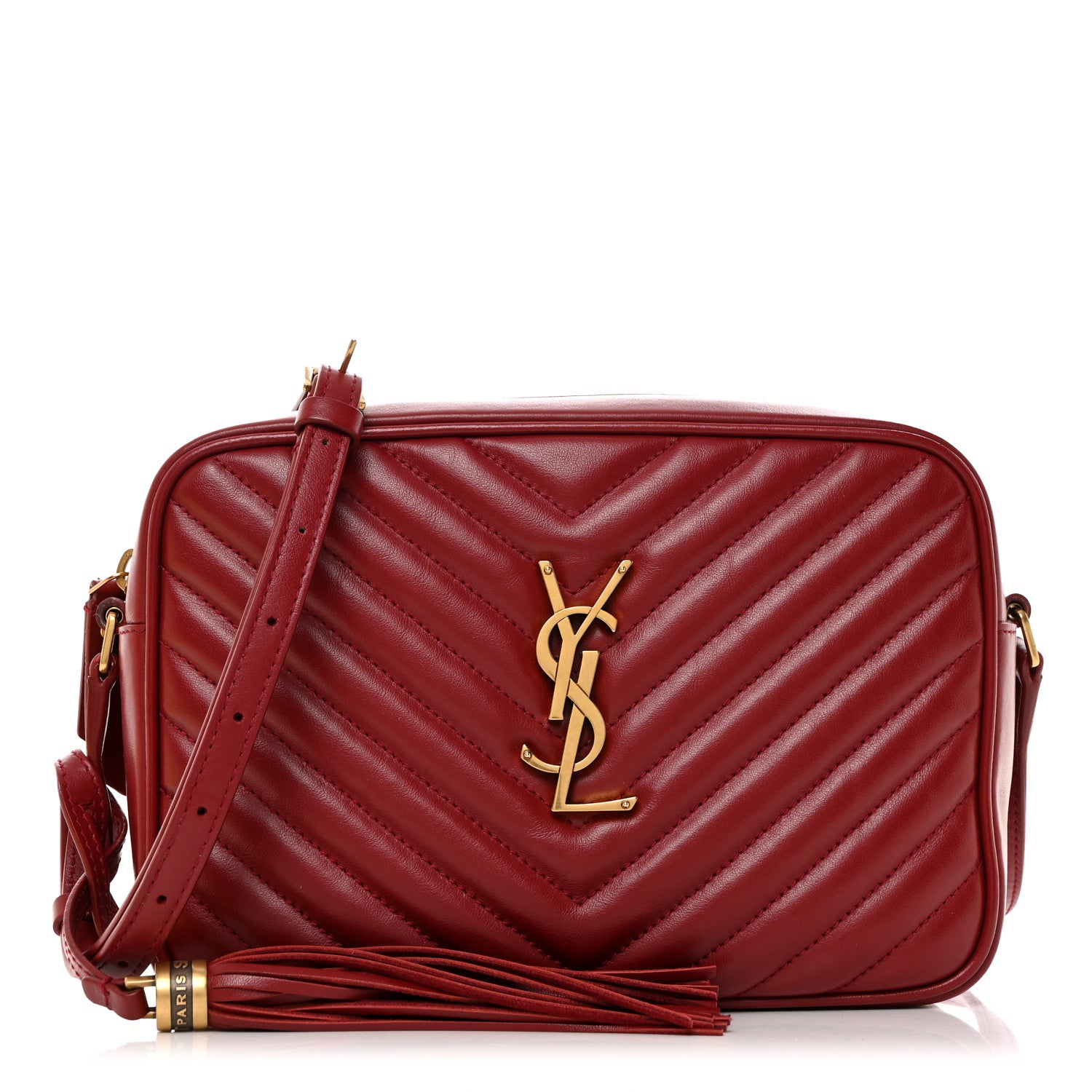 Saint Laurent Calfskin Matelasse Monogram Lou Camera Bag Opyum Red 1 of 10