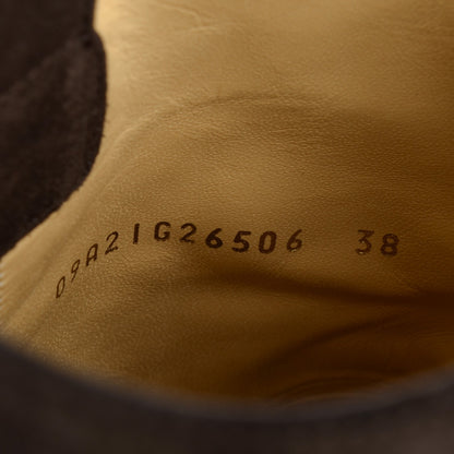 Chanel Suede Logo Boots 38 Brown 8 of 8