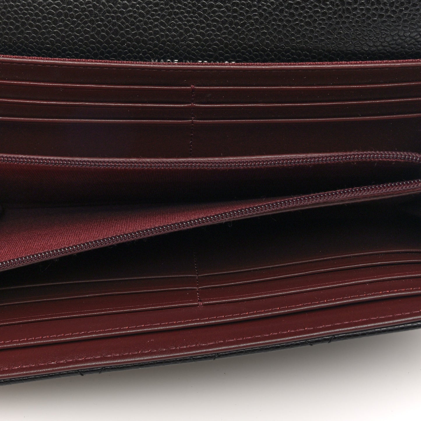 Caviar Quilted Large Gusset Flap Wallet Black
