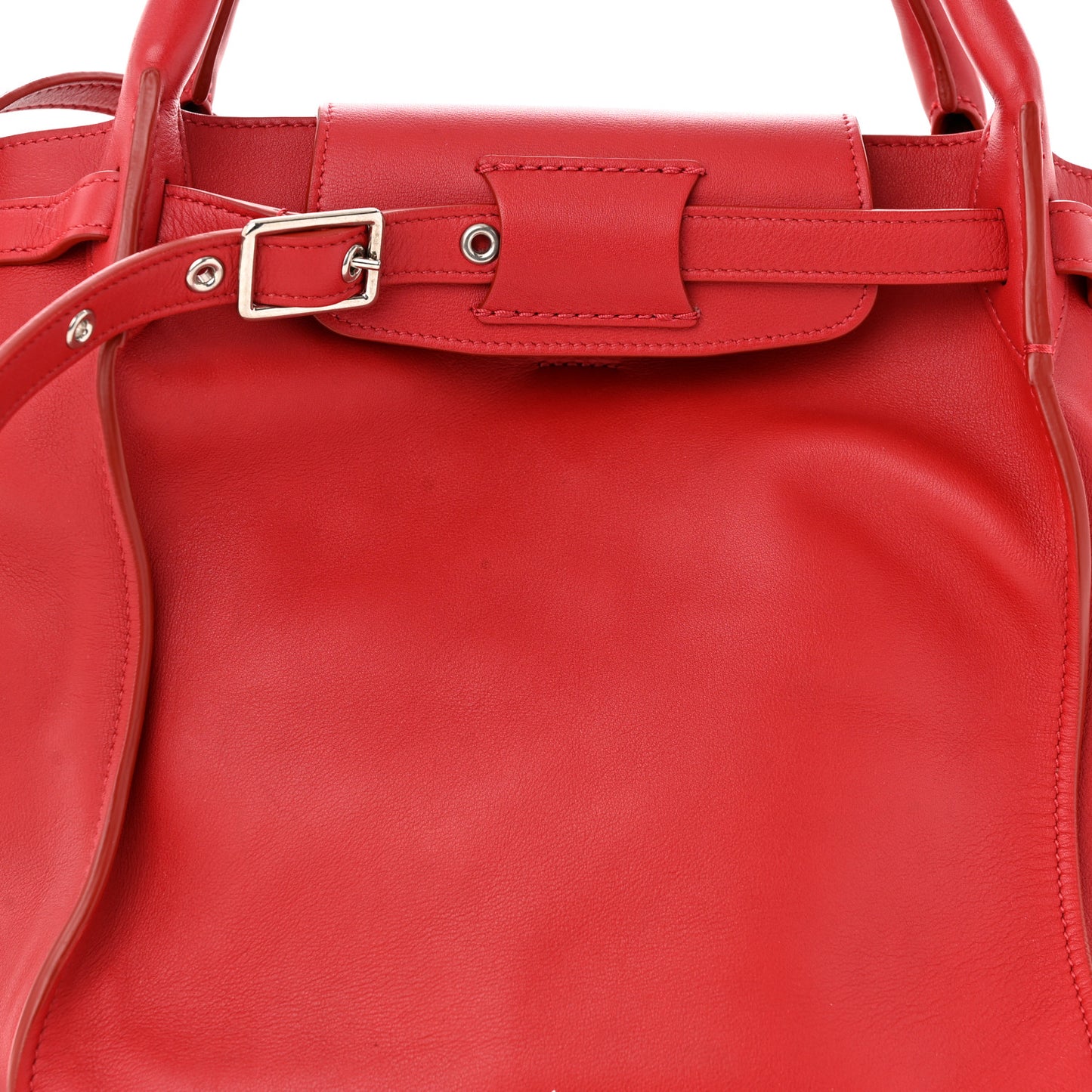 Supple Grained Calfskin Small Big Bag Red