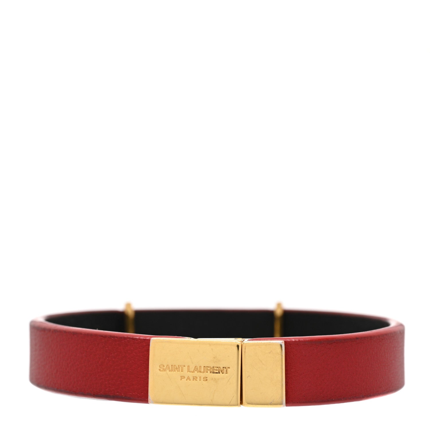 Saint Laurent Lambskin Opyum Bracelet M Rouge Eros 3 of 6