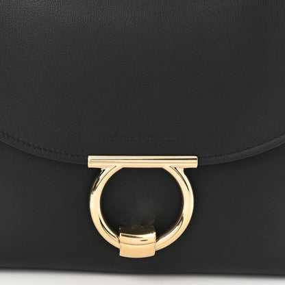 Salvatore Ferragamo Calfskin Studded Margot Top Handle Satchel Black 8 of 10