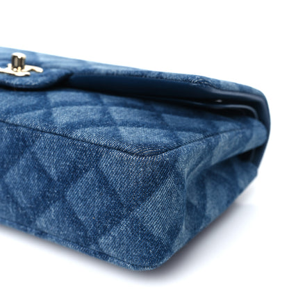 Chanel Printed Denim Quilted Medium Double Flap Dark Blue 10 of 10