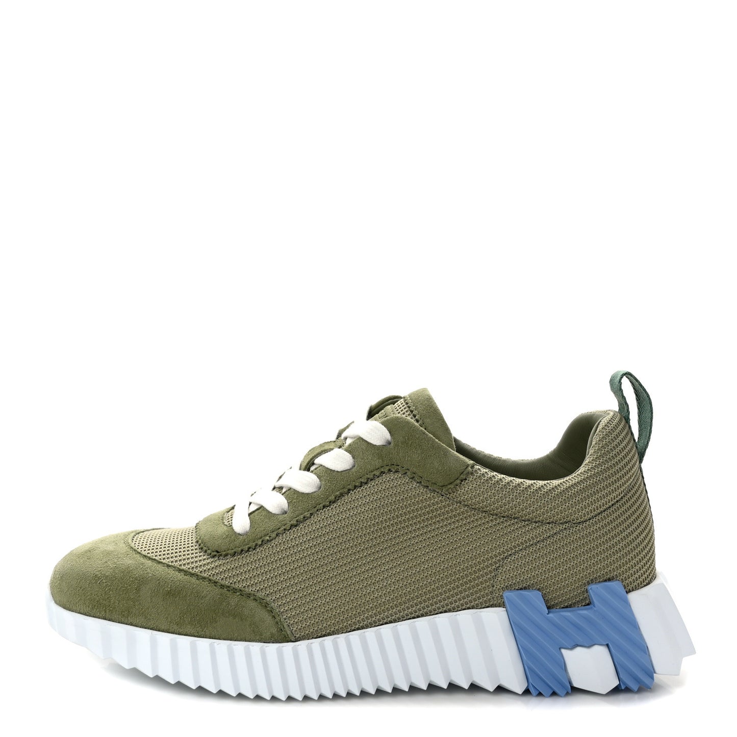 Air Mesh Suede Goatskin Bouncing Sneakers 37.5 Vert D'eau Celadon