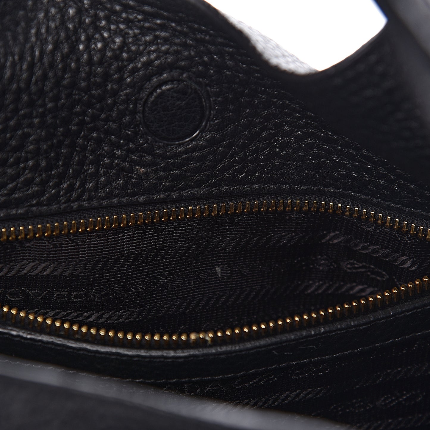 Vitello Daino Embossed Logo Hobo Black