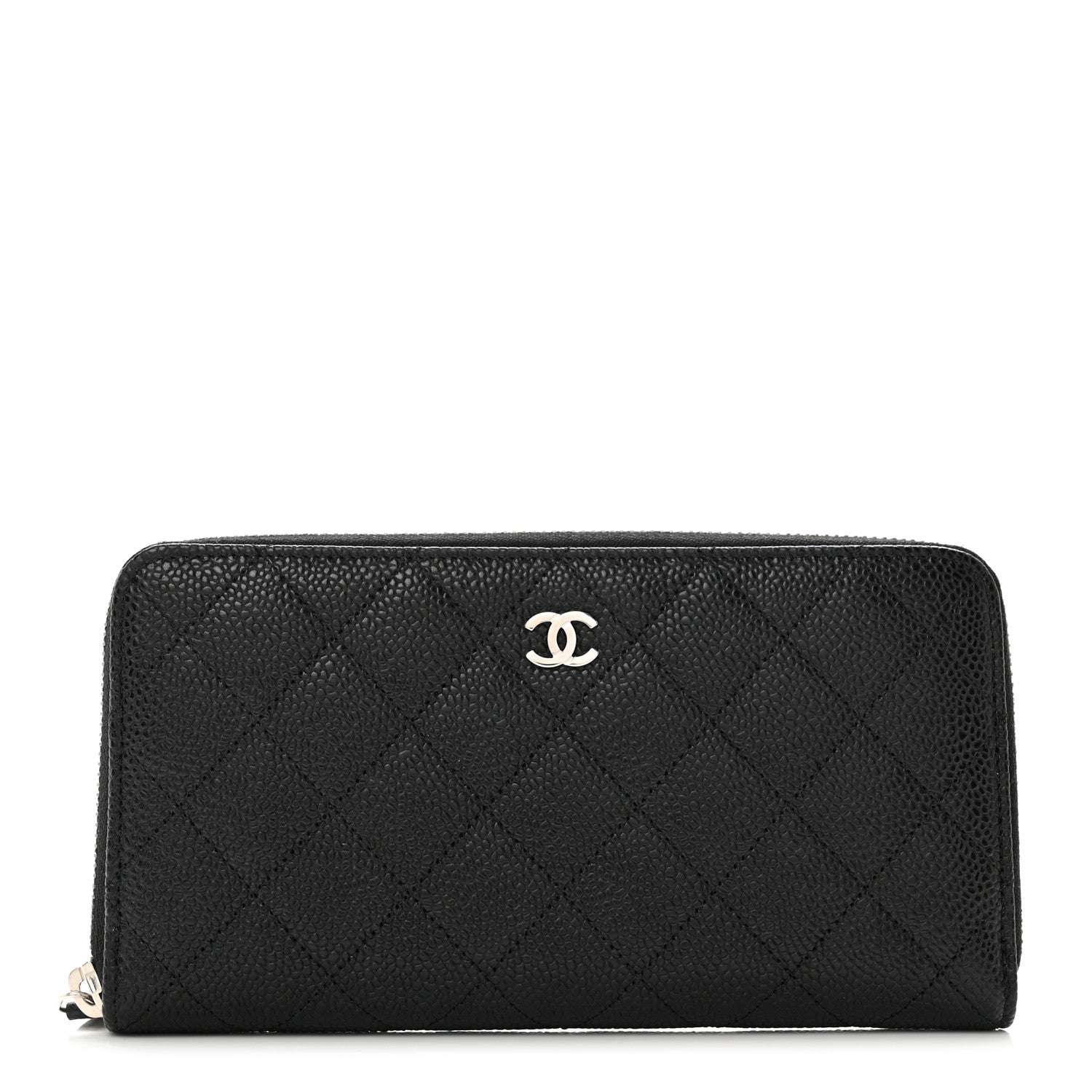 Chanel Caviar Quilted Large Gusset Zip Around Wallet Black 1 of 9