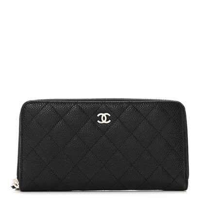 Chanel Caviar Quilted Large Gusset Zip Around Wallet Black 1 of 9