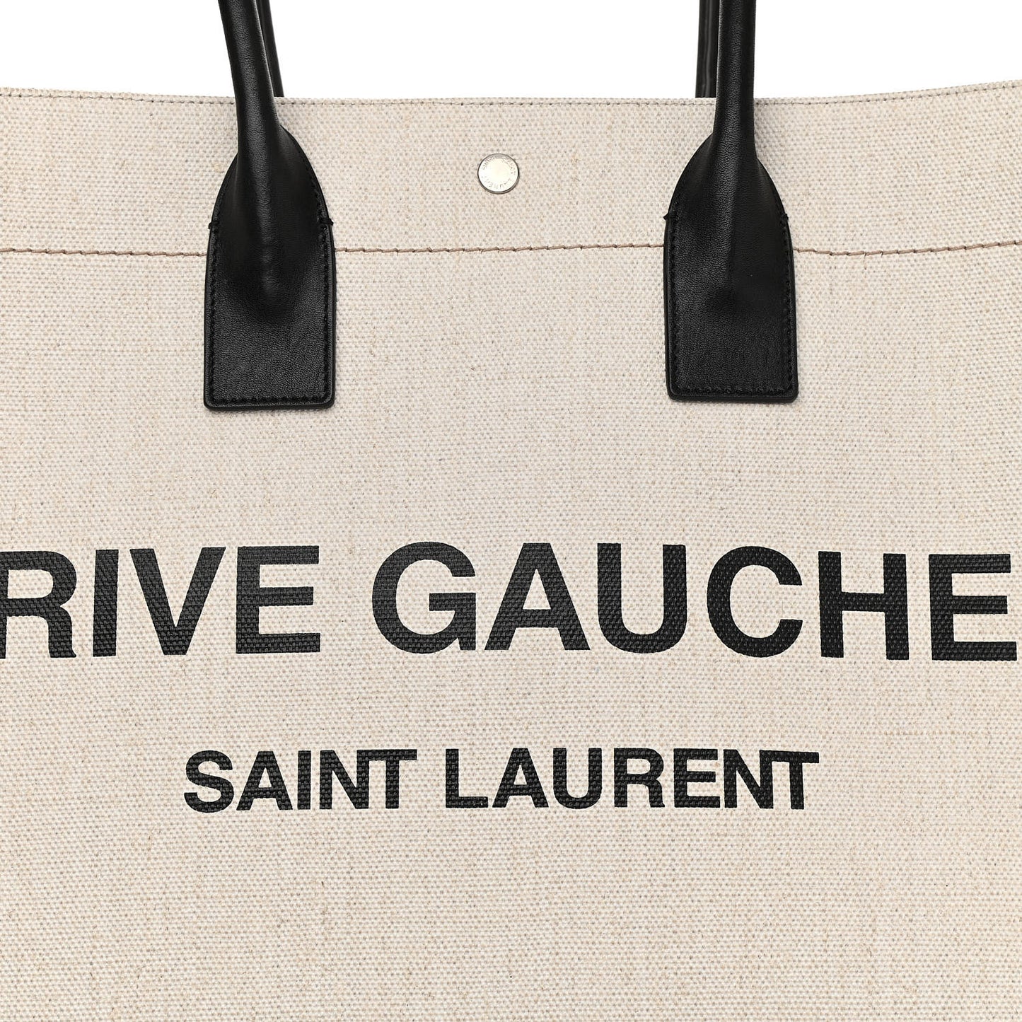 Linen Calfskin Rive Gauche Tote Optic White