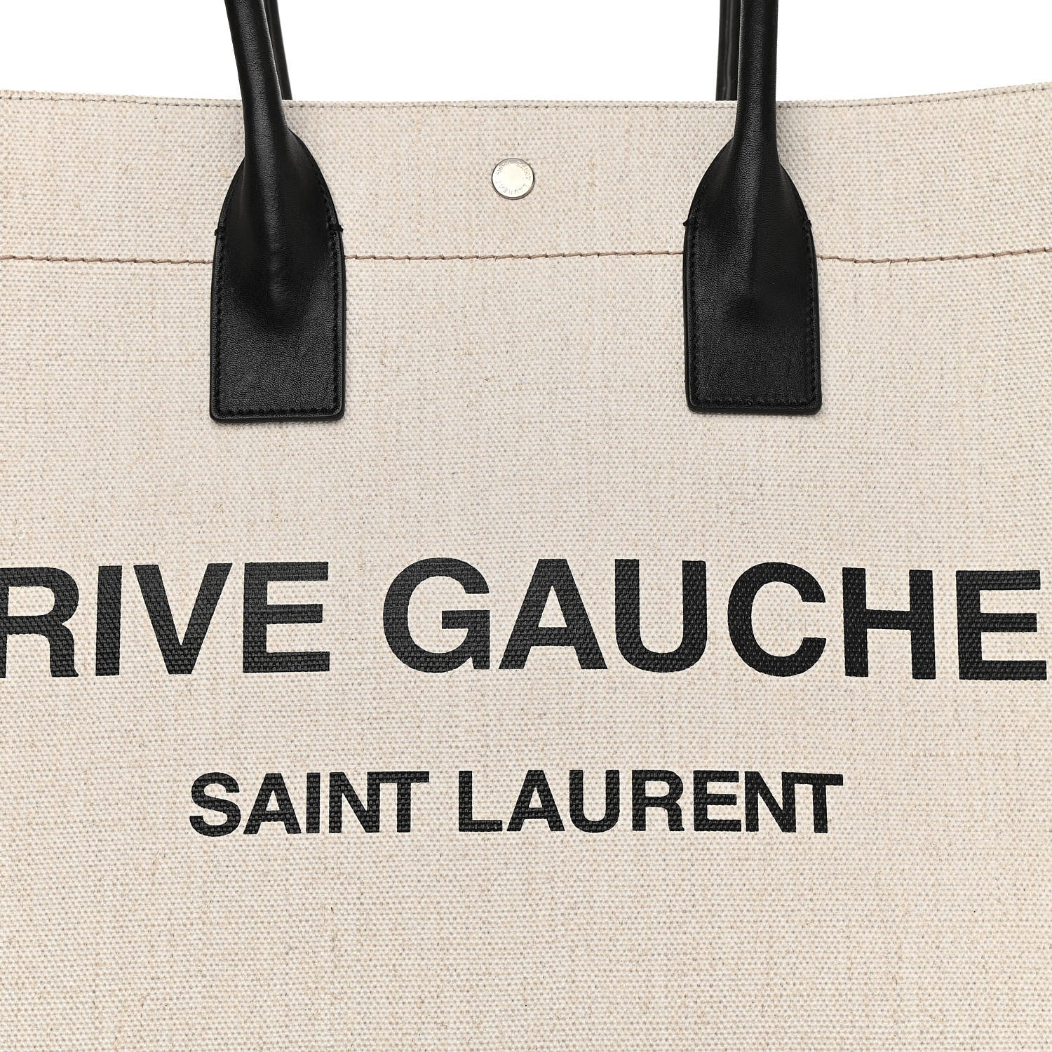 Saint Laurent Linen Calfskin Rive Gauche Tote Optic White 7 of 10