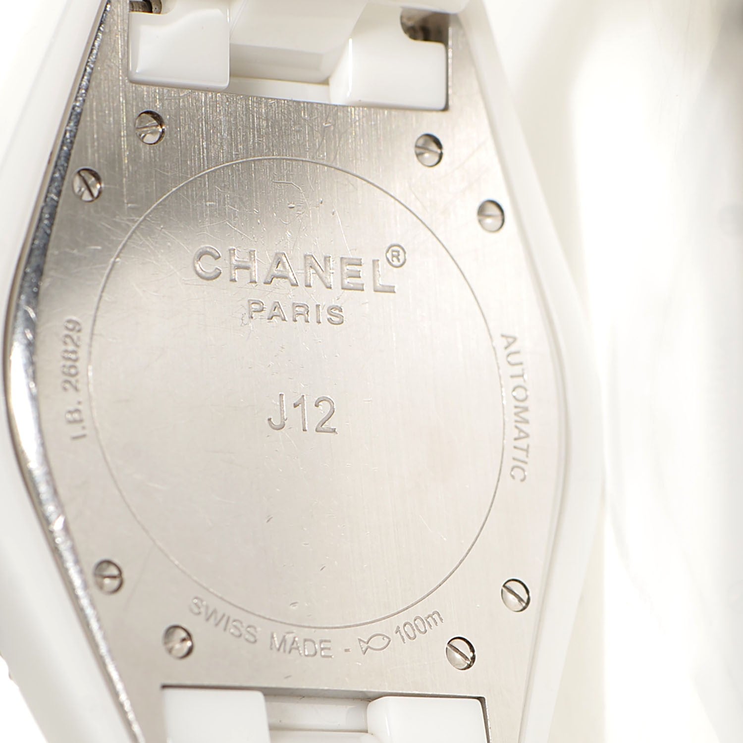 Chanel Stainless Steel Ceramic Diamond Pink Sapphire 42mm J12 Automatic Watch White 4 of 5