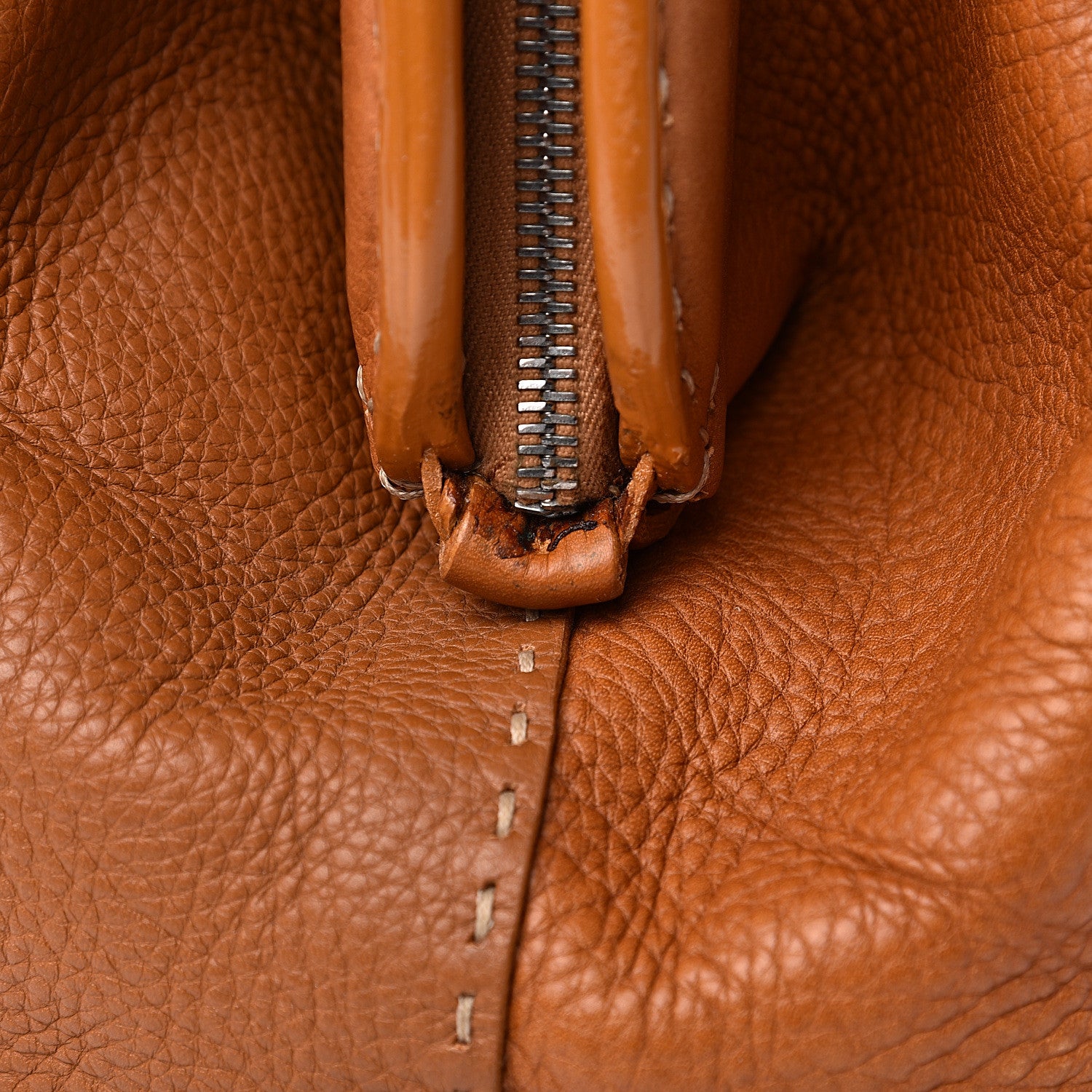 Fendi Calfskin Romano Selleria Adele 1328 Bag Brown 17 of 18