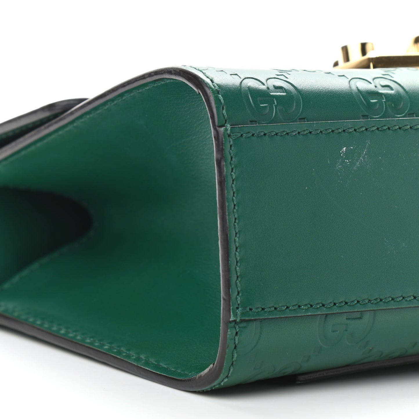 Guccissima Small Padlock Shoulder Bag Emerald