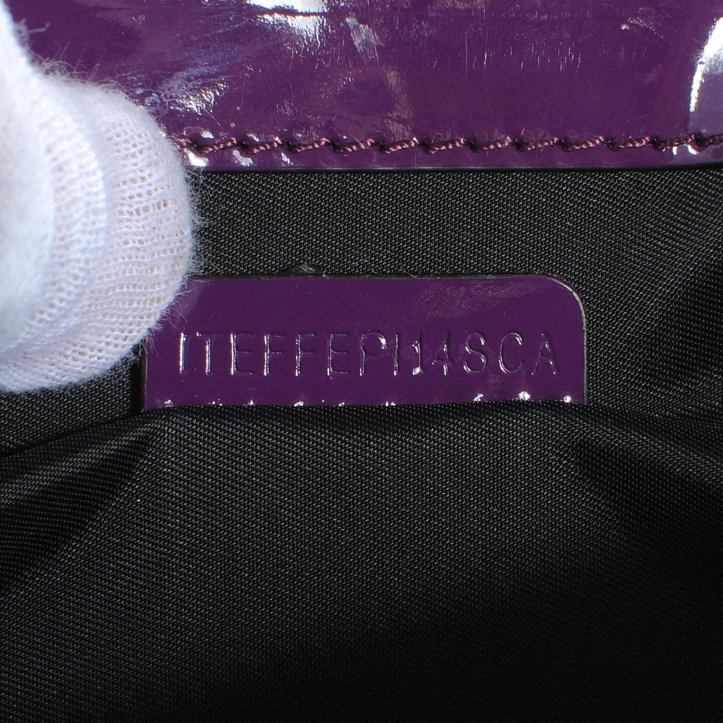 Patent Bridle Calfskin Clutch Bag Purple
