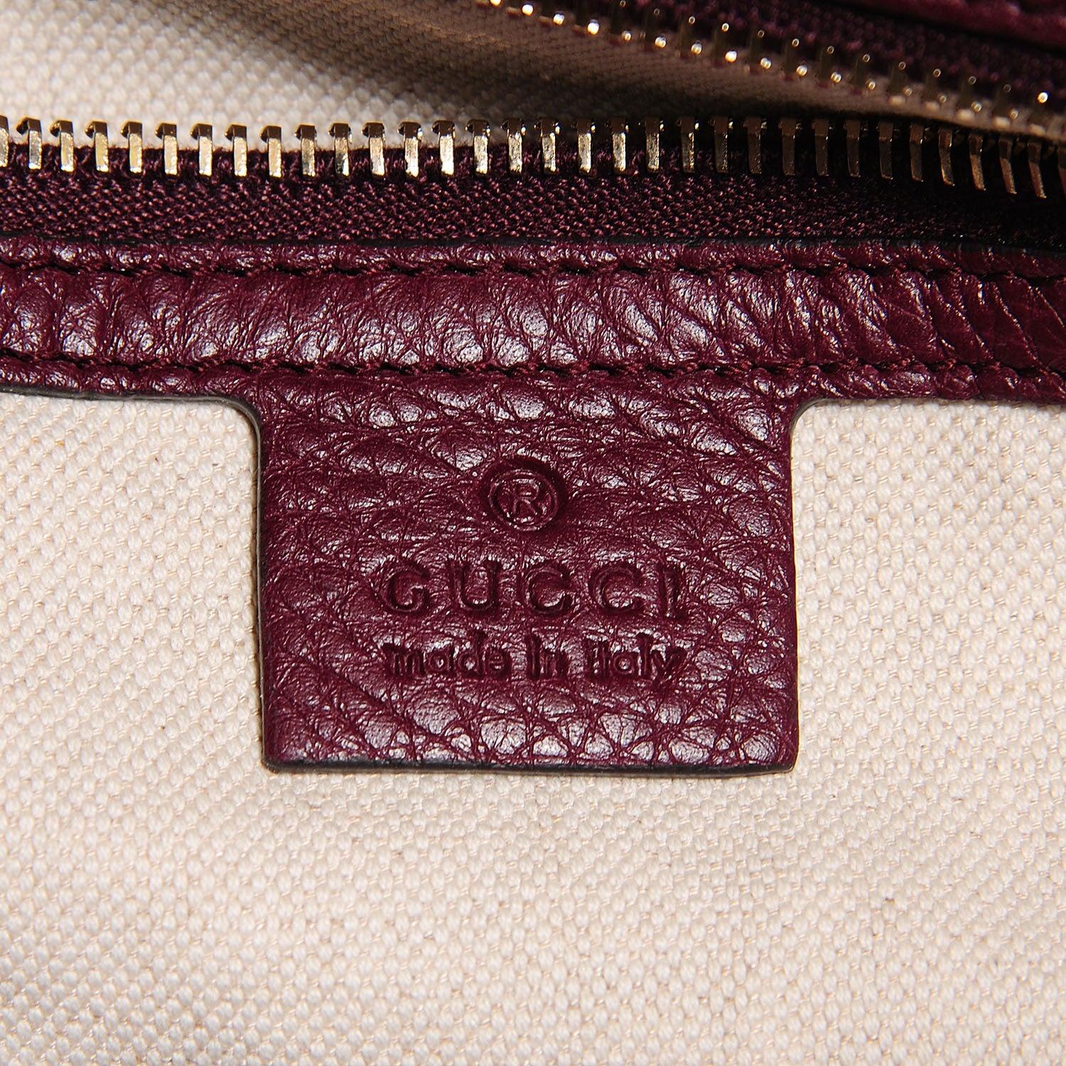 Gucci Calfskin Bamboo Medium Shopper Boston Burgundy 7 of 9