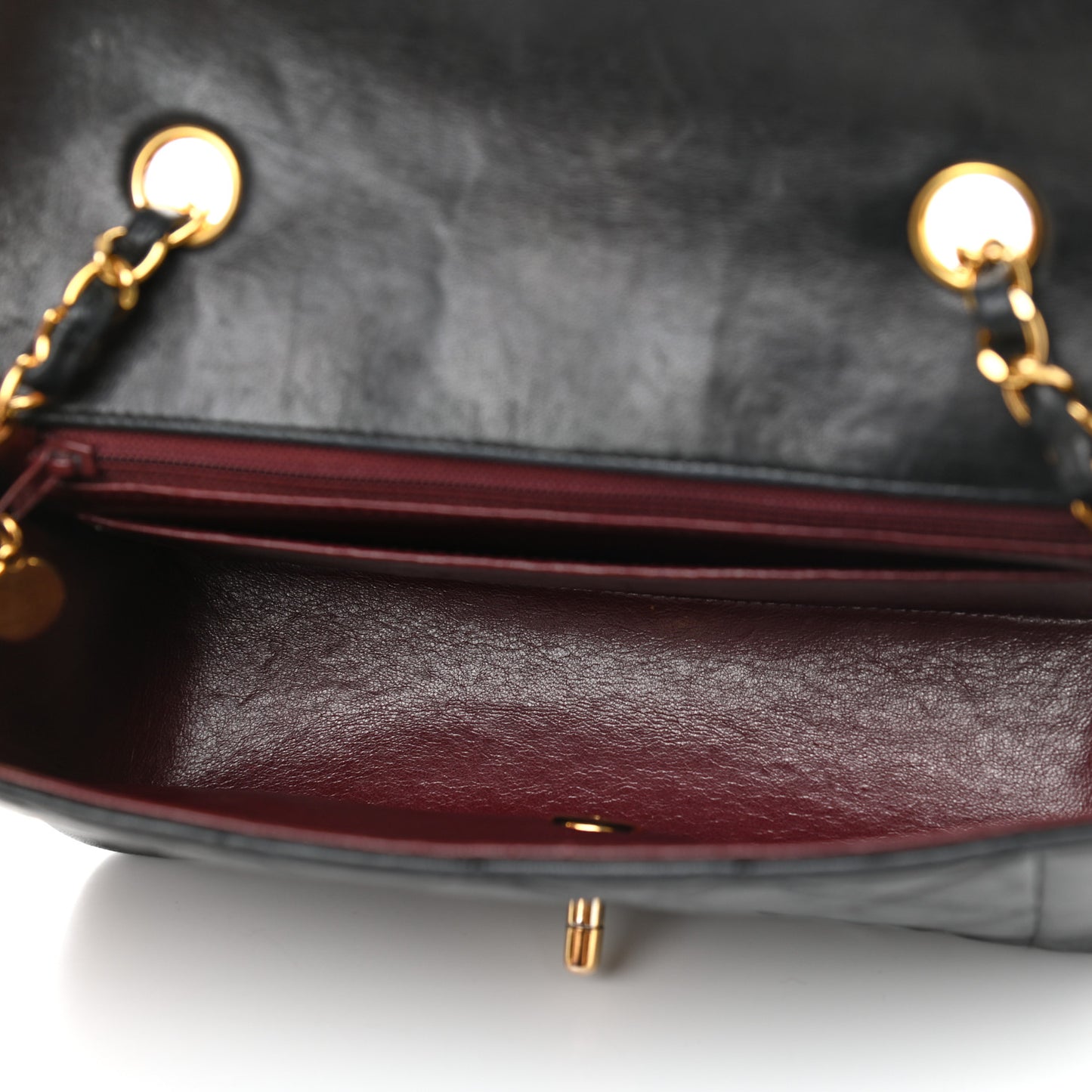 Lambskin Quilted Small Single Flap Black