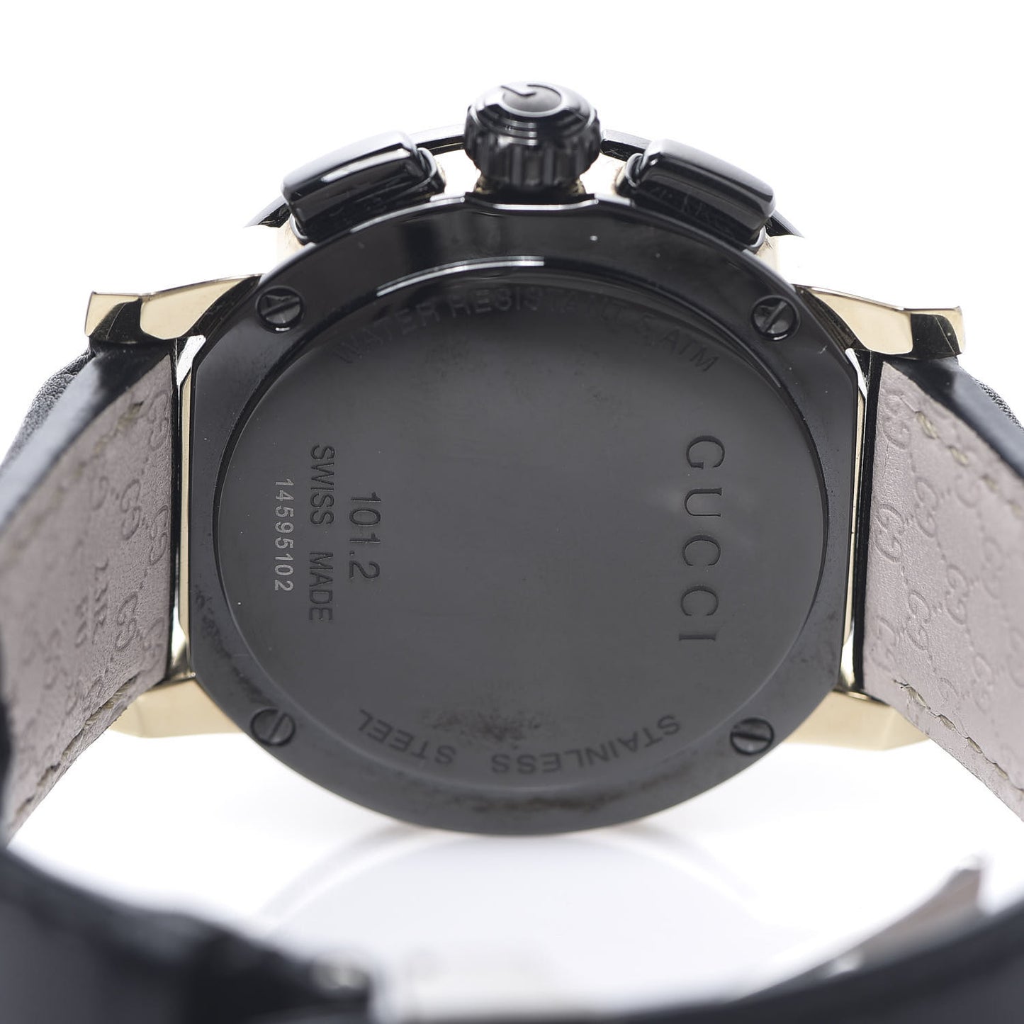 PVD Stainless Steel Calfskin 44mm G-Chrono Quartz Watch Black