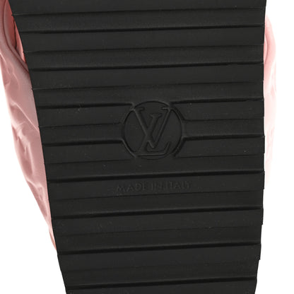Louis Vuitton Lambskin Monogram Embossed Paseo Flat Comfort Sandals 37.5 Rose Clair 14 of 18