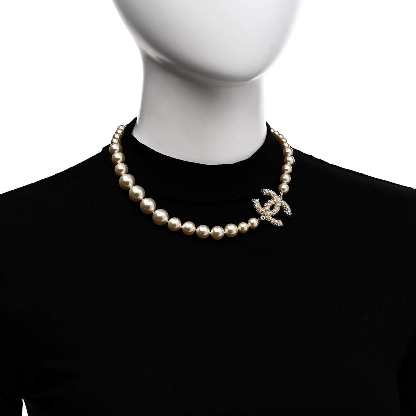 Pearl CC 100th Anniversary Necklace Light Gold