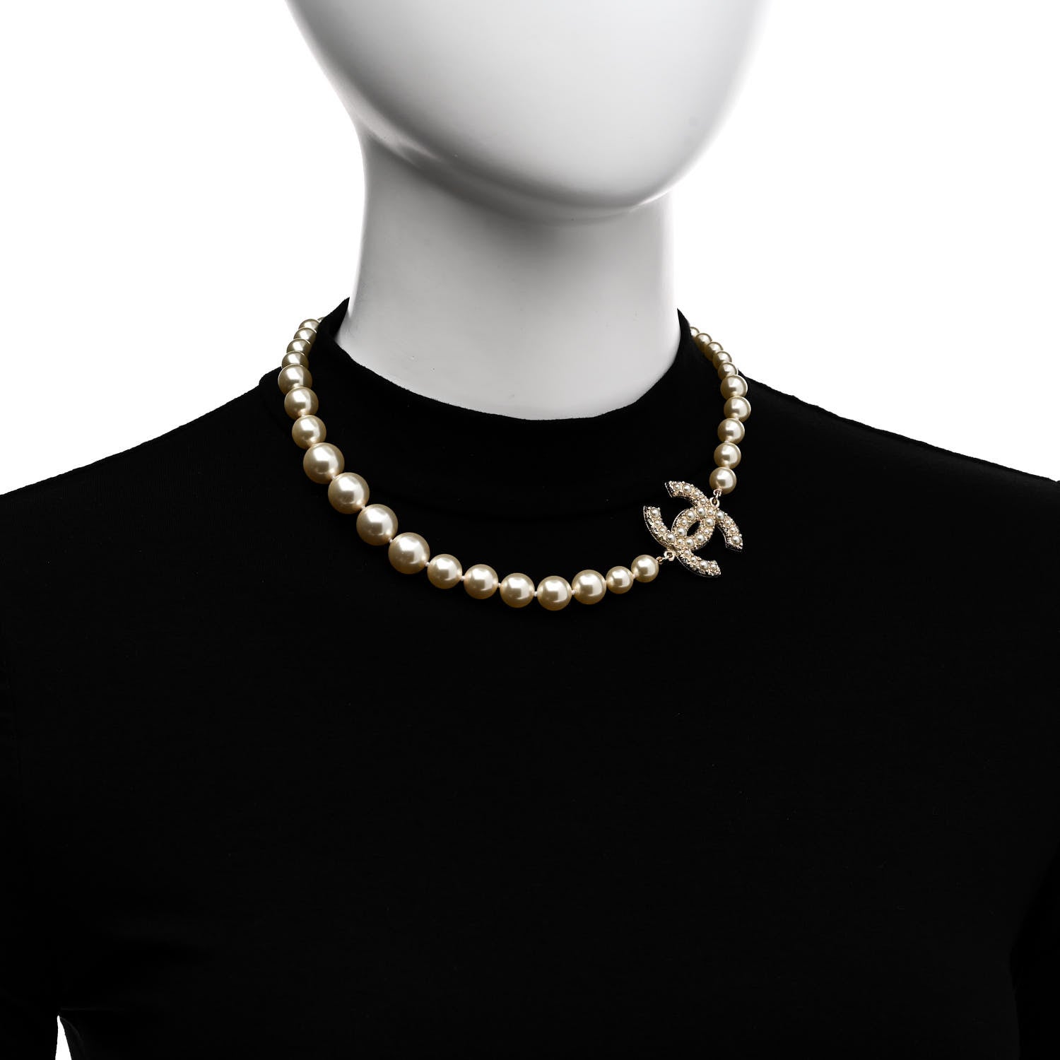 Chanel Pearl CC 100th Anniversary Necklace Light Gold 2 of 6