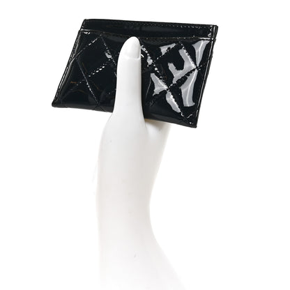 Chanel Patent Calfskin Quilted Card Holder Navy Blue 2 of 8