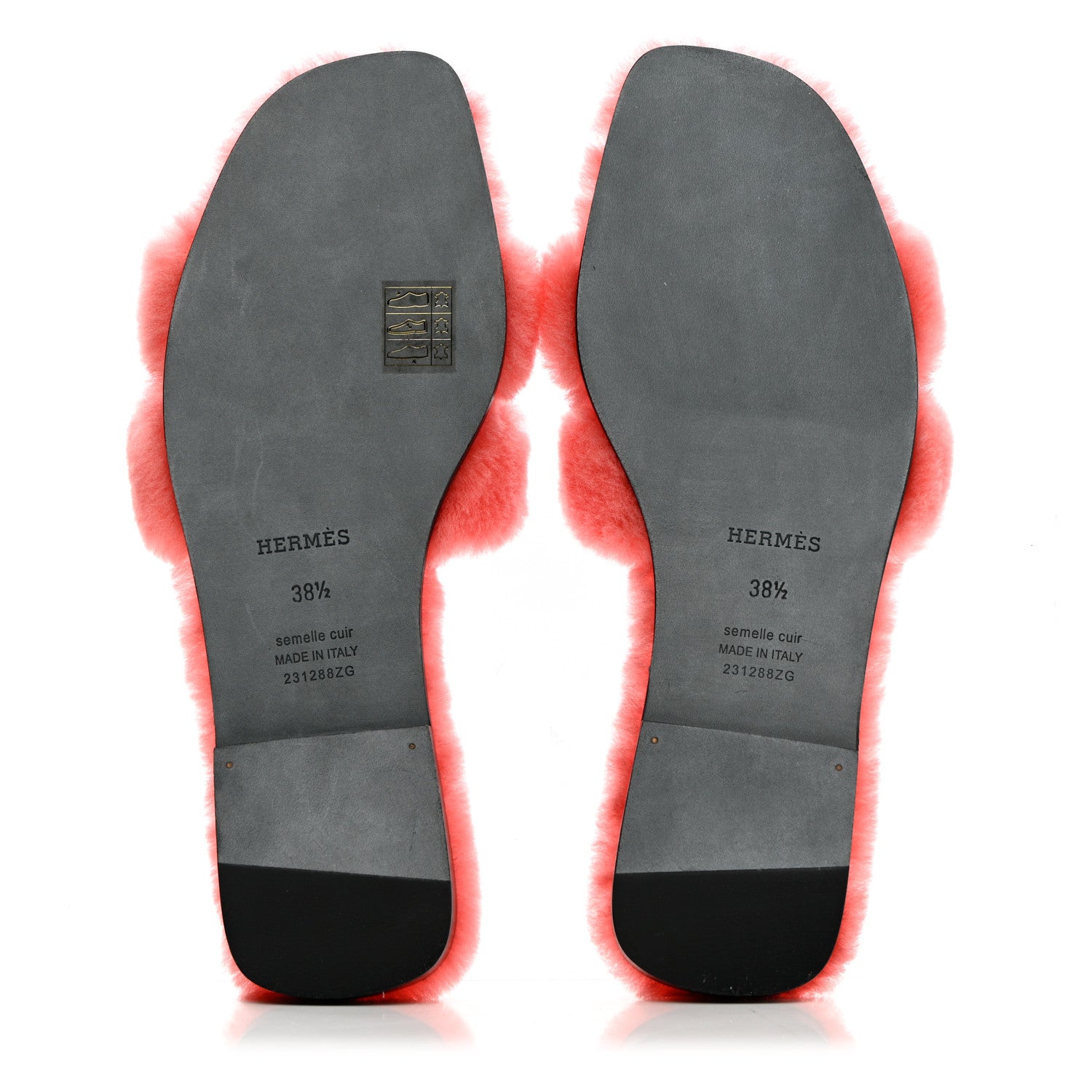 Hermes Woolskin Oran Sandals 38.5 Rose Du Desert 5 of 10